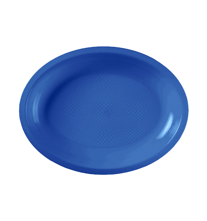 Piatti Plastica Ovali Blu Mediterraneo Round PP 305mm (300 Pezzi)