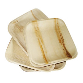 Mini Piatti Quadrati in Foglia di Palma 7,7x7,7 cm (25 Pezzi)