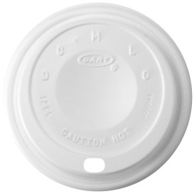 Coperchio di plastica PS "Cappuccino" Bianco Ø8,9cm (1000 Pezzi)