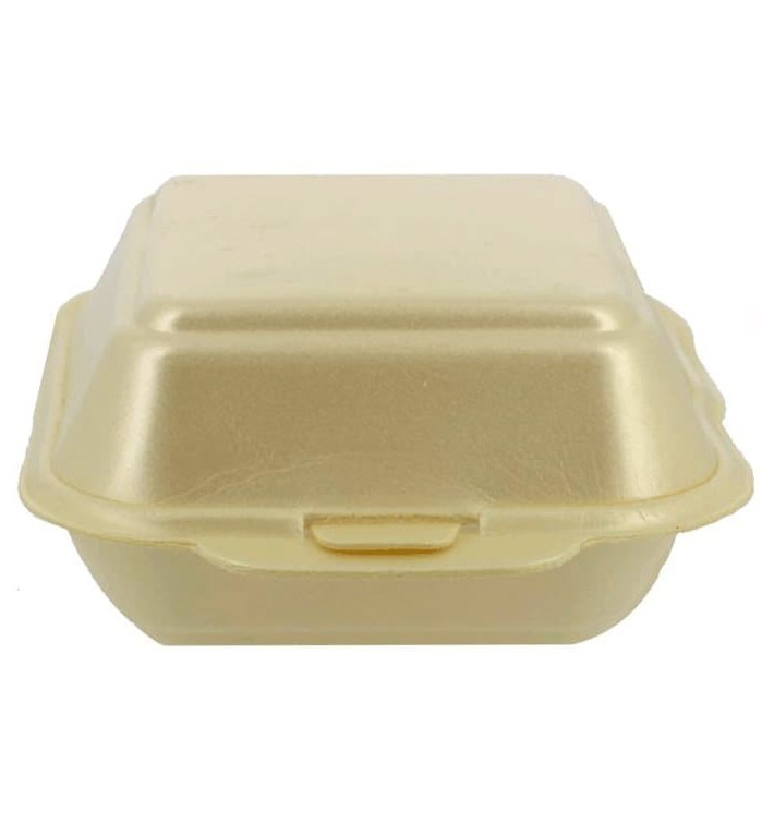 Contenitori Hamburger in Polistirolo Piccolo Champagne (500 Pezzi) Contenitori Hamburger in Polistirolo Piccolo Champagne (500 Pezzi)