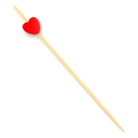 Spiedi in Legno "Corazón" Rosso 120 mm (200 Pezzi)