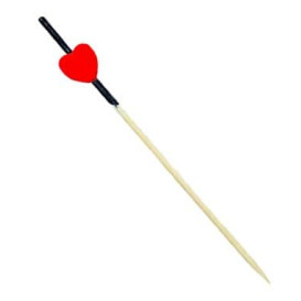 Spiedi di Bambu Rosso e Nero "Heart" 120mm (5000 Pezzi)