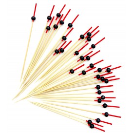 Spiedi "Bola" di Bambu Rosso e Nero 120mm (5000 Pezzi)