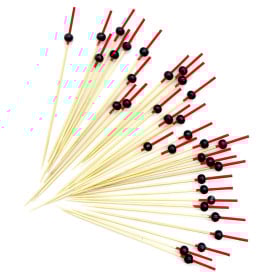 Spiedi "Bola" di Bambu Rosso e Nero 120mm (5000 Pezzi)
