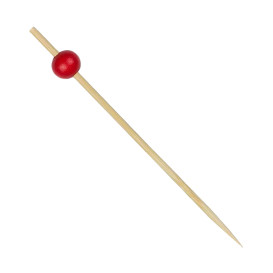 Spiedi "Big Ball" di Bambu Rosso 120mm (200 Pezzi)