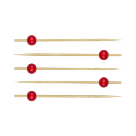 Spiedi "Big Ball" di Bambu Rosso 120mm (5000 Pezzi)
