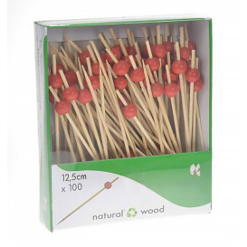 Spiedi "Big Ball" di Bambu Rosso 120mm (5000 Pezzi)