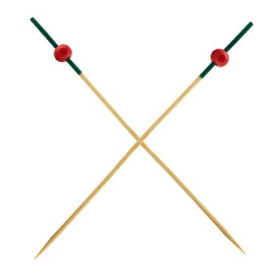 Spiedi "Portugall" di Bambu Verde e Rosso 120mm (200 Pezzi)