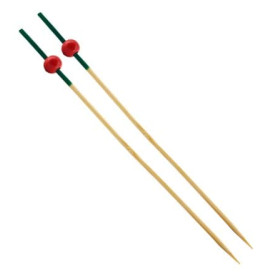 Spiedi "Portugall" di Bambu Verde e Rosso 120mm (200 Pezzi)