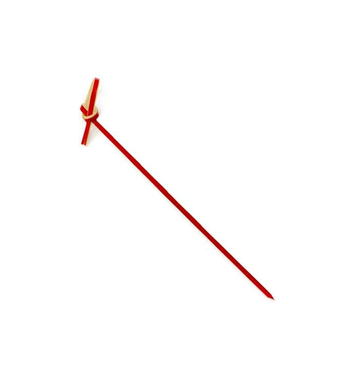 Spiedi di Bambu Decorato Cappio Rosso 180mm (200 Pezzi) Spiedi di Bambu Decorato Cappio Rosso 180mm (200 Pezzi)