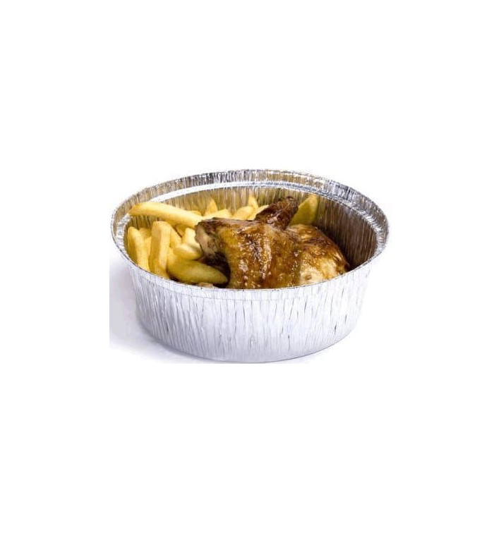 Contenitore in Alluminio 1900ml Circolari per Pollo (125 Pezzi) Contenitore in Alluminio 1900ml Circolari per Pollo (125 Pezzi)