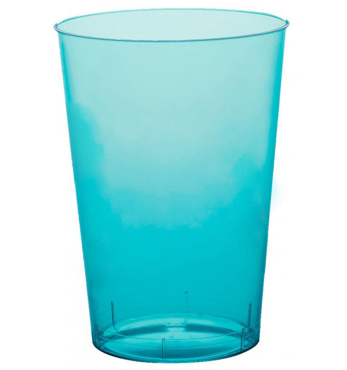 Bicchiere di Plastica Moon Turchese Trasp. PS 230ml (50 Pezzi)