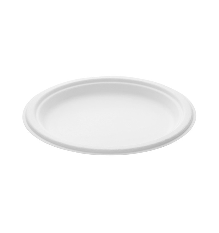 Piatto Bio in Canna da Zucchero Bianco Ø230mm (50 Pezzi) Piatto Bio in Canna da Zucchero Bianco Ø230mm (50 Pezzi)