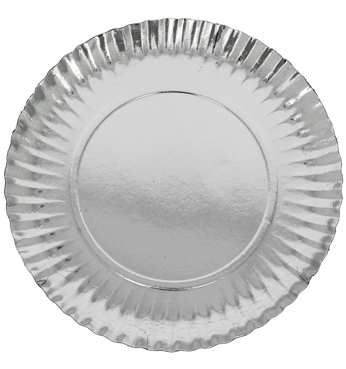 Piatto di Carta Tondo Argento 230 mm (100 Pezzi) Piatto di Carta Tondo Argento 230 mm (100 Pezzi)