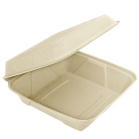 Contenitori Canna da Zucchero Naturale 225x225x75mm (200 Pezzi)