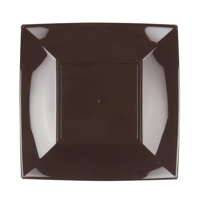 Piatto Plastica Piano Marrone Nice PP 230mm (25 Pezzi) Piatto Plastica Piano Marrone Nice PP 230mm (25 Pezzi)