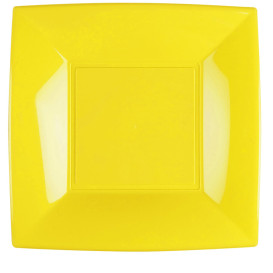 Piatto Plastica Piano Giallo Nice PP 290mm (12 Pezzi)