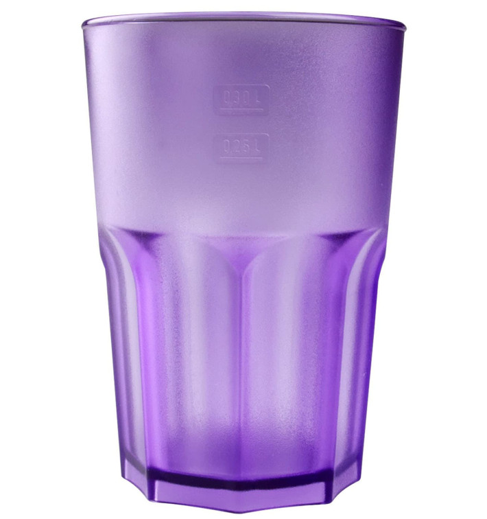 Bicchiere Riutilizzabili SAN Frost Lilla Trasparente 400ml (5 Pezzi) Bicchiere Riutilizzabili SAN Frost Lilla Trasparente 400ml (5 Pezzi)