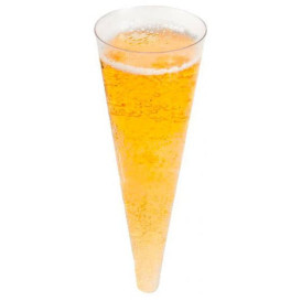 Calice di Plastica Cono a Champagne Tras. 100ml (576 Pezzi)