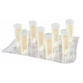 Vassoio Plastica Catering Tras. Supporto Calice 37x26cm (10 Pezzi) 