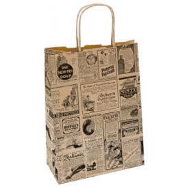 Buste Shopper in Carta Kraft Times 80g 24+14x32cm (50 Pezzi)