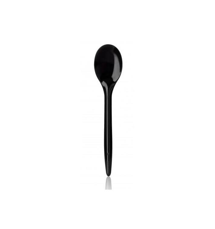 Cucchiaino Plastica Luxury Nero 125 mm (100 Pezzi) Cucchiaino Plastica Luxury Nero 125 mm (100 Pezzi)