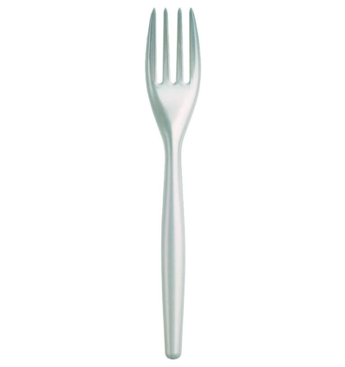Forchetta di Plastica Easy PS Bianco Perla 180mm (500 Pezzi) Forchetta di Plastica Easy PS Bianco Perla 180mm (500 Pezzi)