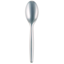 Cucchiaio di Plastica Easy PS Bianco Perla 185mm (20 Pezzi)
