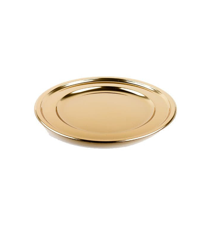 Piatto di Plastica Catering Tondo Oro 30 cm (5 Pezzi) Piatto di Plastica Catering Tondo Oro 30 cm (5 Pezzi)