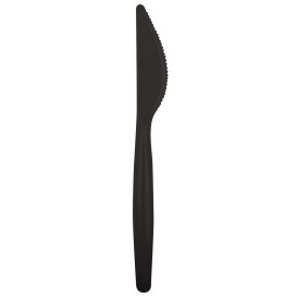 Coltello di Plastica Easy PS Nero 185mm (20 Pezzi)