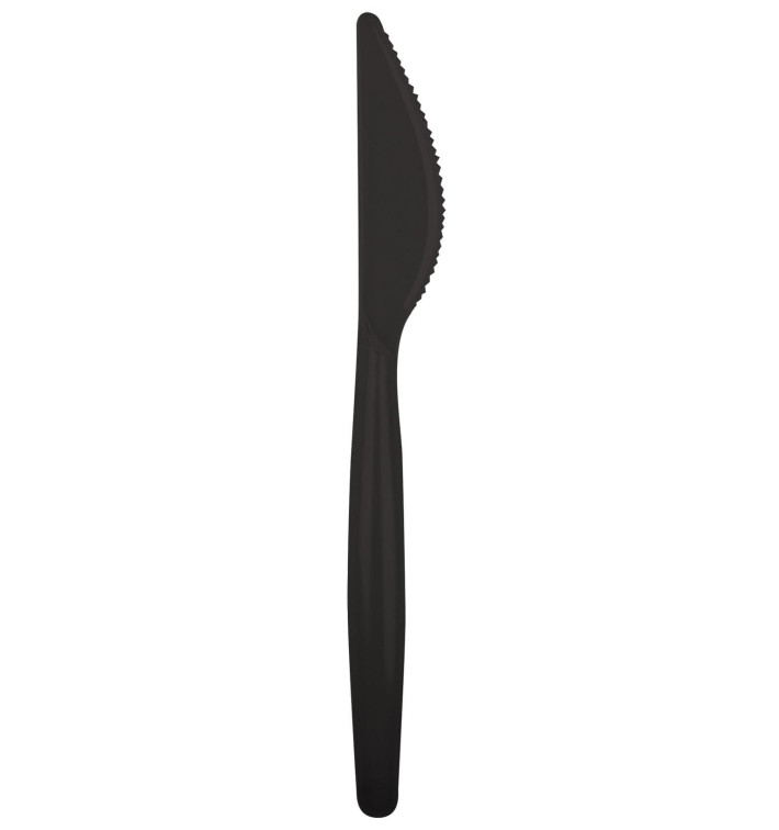 Coltello di Plastica Easy PS Nero 185mm (500 Pezzi) Coltello di Plastica Easy PS Nero 185mm (500 Pezzi)