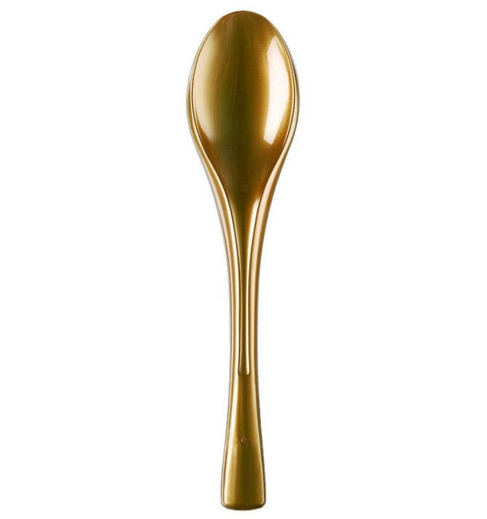 Cuchiaio di Plastica Fly Oro 145mm (50 Pezzi) Cuchiaio di Plastica Fly Oro 145mm (50 Pezzi)