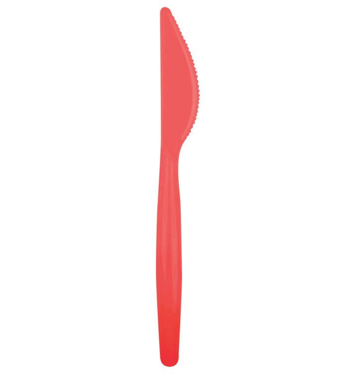 Coltello di Plastica Easy PS Rosso 185mm (500 Pezzi) Coltello di Plastica Easy PS Rosso 185mm (500 Pezzi)