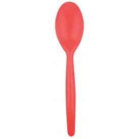 Cucchiaio di Plastica Easy PS Rosso 185mm (20 Pezzi)