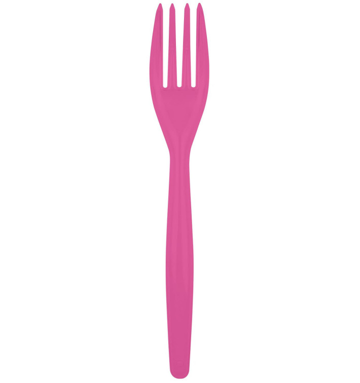 Forchetta di Plastica Easy PS Fucsia 180mm (500 Pezzi) Forchetta di Plastica Easy PS Fucsia 180mm (500 Pezzi)