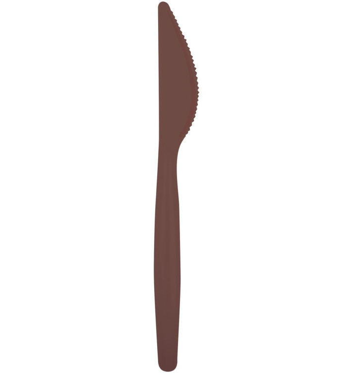 Coltello di Plastica Easy PS Marrone 185mm (500 Pezzi) Coltello di Plastica Easy PS Marrone 185mm (500 Pezzi)
