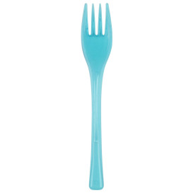 Forchetta di Plastica Fly Turchese Transp. 140mm (50 Pezzi)