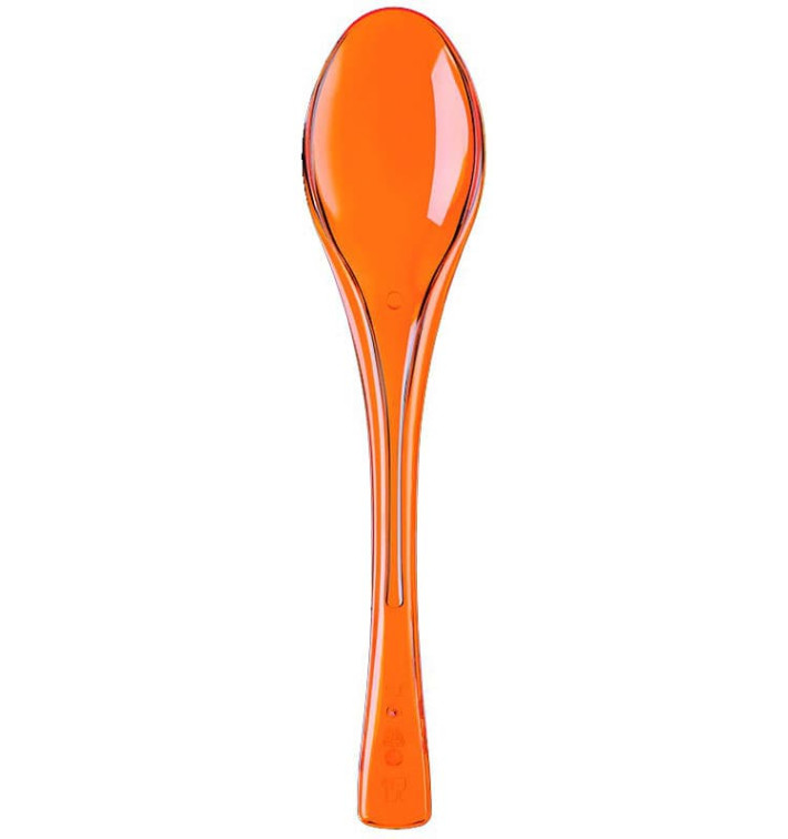Cuchiaio di Plastica Fly Arancio Transp. 145mm (3000 Pezzi) Cuchiaio di Plastica Fly Arancio Transp. 145mm (3000 Pezzi)