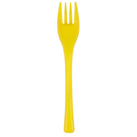 Forchetta di Plastica Fly Giallo Transp. 140mm (50 Pezzi)