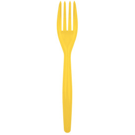 Forchetta di Plastica Easy PS Giallo Limone 180mm (20 Pezzi)