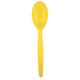 Cucchiaio di Plastica Easy PS Giallo Limone 185mm (20 Pezzi)