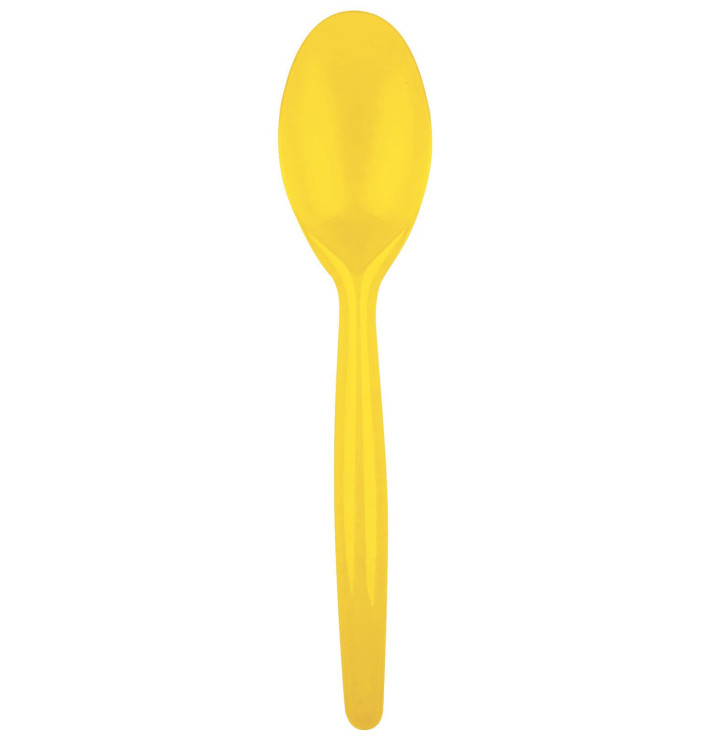 Cucchiaio di Plastica Easy PS Giallo Limone 185mm (500 Pezzi) Cucchiaio di Plastica Easy PS Giallo Limone 185mm (500 Pezzi)