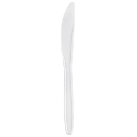 Coltello di Plastica Easy PP Bianco 175mm (100 Pezzi)