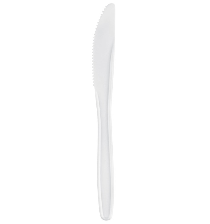Coltello di Plastica Easy PP Bianco 175mm (100 Pezzi) Coltello di Plastica Easy PP Bianco 175mm (100 Pezzi)