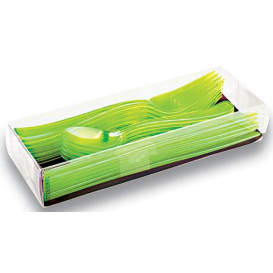 Set Posate Plastica Forchetta, Coltello, Cucchiaio Verde (1 Kit)