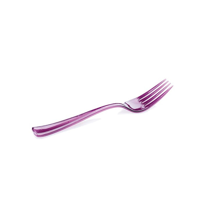 Forchetta di Plastica Premium Prugna 190mm (180 Pezzi) Forchetta di Plastica Premium Prugna 190mm (180 Pezzi)