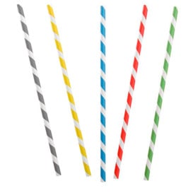 Cannuccia Flessible di Carta Assortimento Ø6mm 23cm (250 Pezzi)