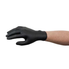 Guanti in Nitrile Senza Polvere Nero Taglia L AQL 1.5 (100 Pezzi)