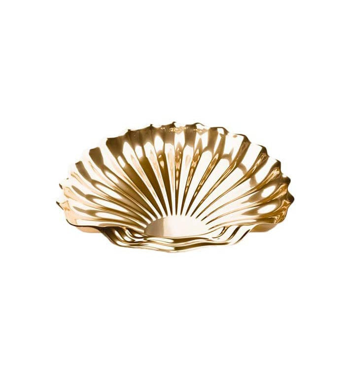 Vassoio di Plastica Catering a Conchiglia Oro 34x30 cm (5 Pezzi) Vassoio di Plastica Catering a Conchiglia Oro 34x30 cm (5 Pezzi)