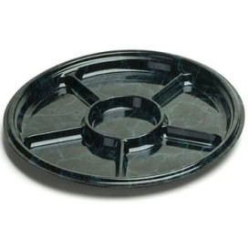 Vassoio di Plastica a 6 Scomparti Marmo 40 cm (5 Pezzi)